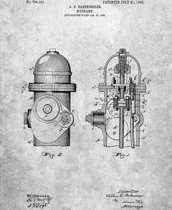 PP210-Slate Fire Hydrant 1903 Patent Poster