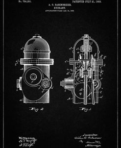 PP210-Vintage Black Fire Hydrant 1903 Patent Poster