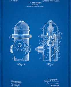 PP210-Blueprint Fire Hydrant 1903 Patent Poster