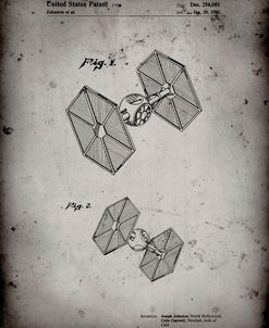 PP211-Faded Grey Star Wars TIE Fighter Patent Poster