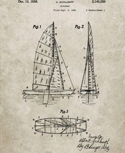 PP216-Sandstone Schlumpf Sailboat Patent Poster