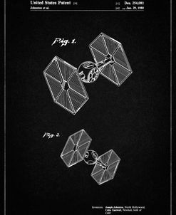 PP211-Vintage Black Star Wars TIE Fighter Patent Poster