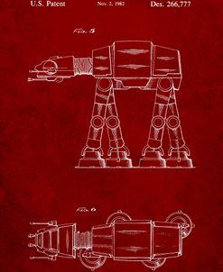 PP224-Burgundy Star Wars AT-AT Imperial Walker Patent Poster