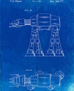 PP224-Faded Blueprint Star Wars AT-AT Imperial Walker Patent Poster