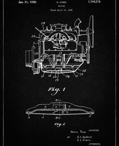 PP220-Vintage Black Model A Ford Pickup Truck Engine Poster