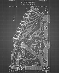 PP226-Black Grid Burroughs Adding Machine Patent Poster