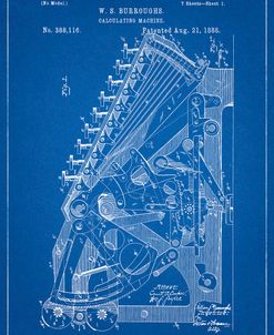 PP226-Blueprint Burroughs Adding Machine Patent Poster