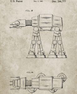 PP224-Sandstone Star Wars AT-AT Imperial Walker Patent Poster