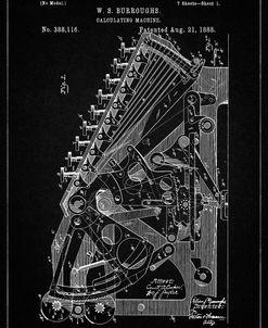 PP226-Vintage Black Burroughs Adding Machine Patent Poster