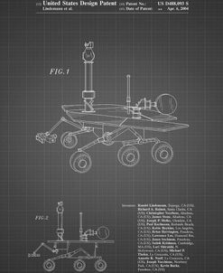 PP227-Black Grid Mars Rover Patent Poster