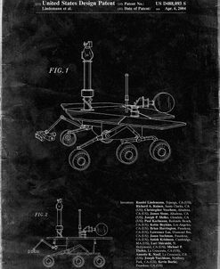 PP227-Black Grunge Mars Rover Patent Poster