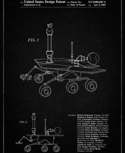 PP227-Vintage Black Mars Rover Patent Poster