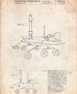 PP227-Vintage Parchment Mars Rover Patent Poster