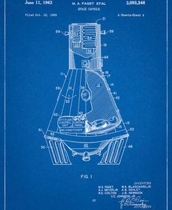 PP229-Blueprint NASA Space Capsule 1959 Patent Poster