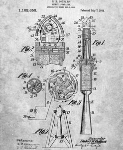 PP230-Slate Robert Goddard Rocket Patent Poster