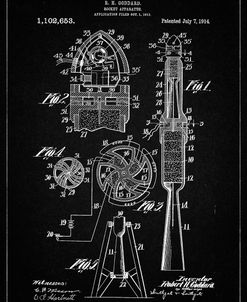 PP230-Vintage Black Robert Goddard Rocket Patent Poster