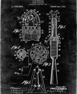 PP230-Black Grunge Robert Goddard Rocket Patent Poster