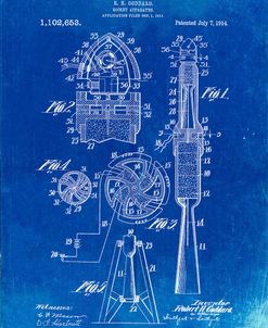 PP230-Faded Blueprint Robert Goddard Rocket Patent Poster