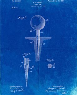PP237-Faded Blueprint Vintage Golf Tee 1899 Patent Poster