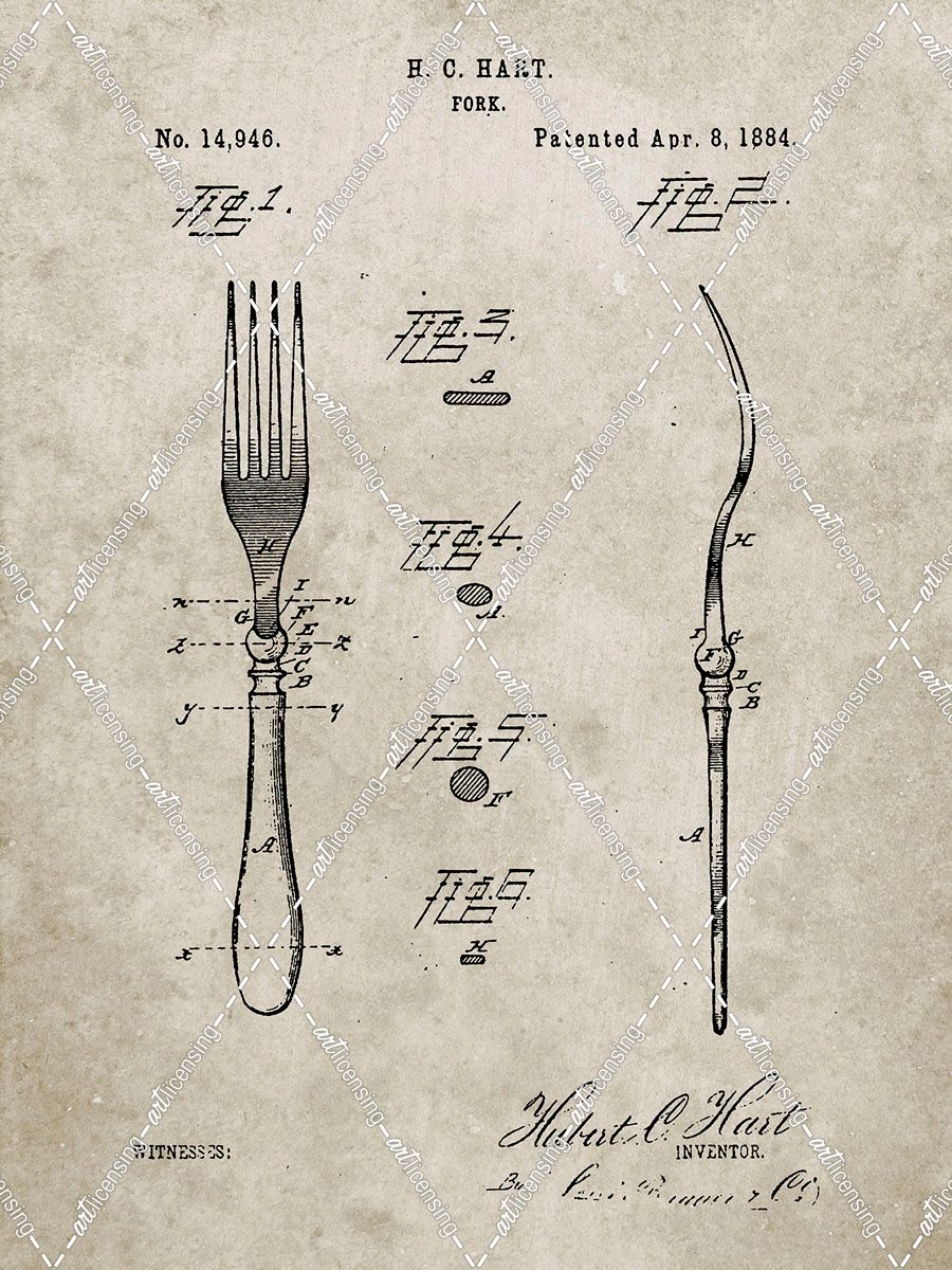 PP238-Sandstone Fork Patent Poster