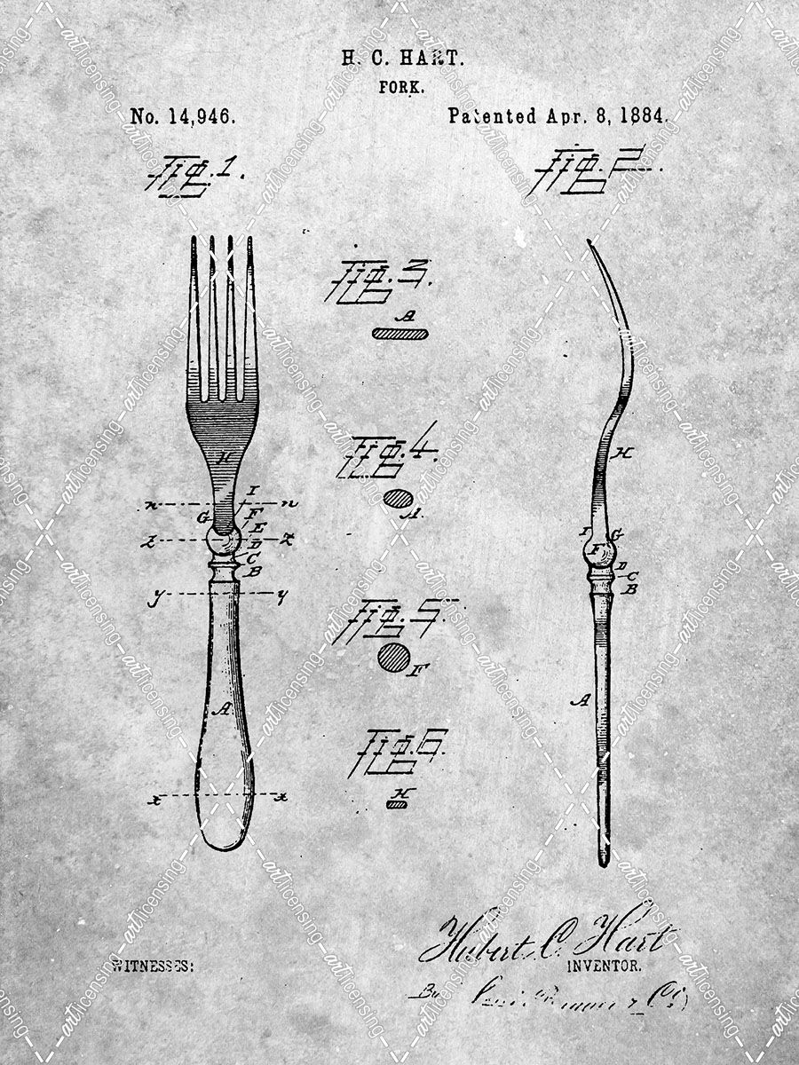 PP238-Slate Fork Patent Poster