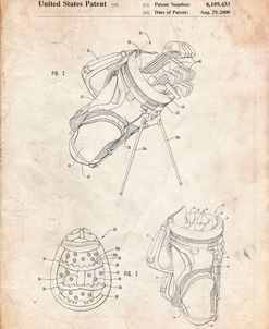 PP239-Vintage Parchment Golf Walking Bag Patent Poster