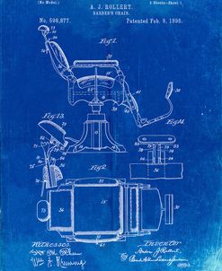 PP244-Faded Blueprint Barbers Chair Patent