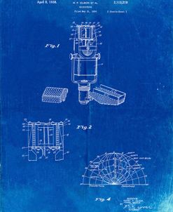 PP249-Faded Blueprint RCA Ribbon Microphone Poster