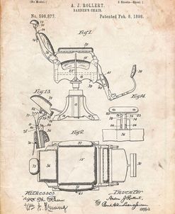 PP244-Vintage Parchment Barbers Chair Patent