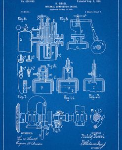 PP257-Blueprint Diesel Engine 1898 Patent Poster