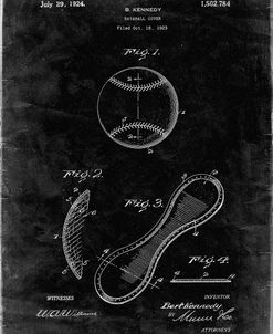 PP271-Black Grunge Vintage Baseball 1924 Patent Poster
