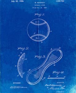 PP271-Faded Blueprint Vintage Baseball 1924 Patent Poster