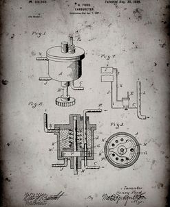 PP273-Faded Grey Ford Carburetor 1898 Patent Poster