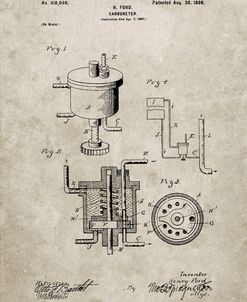 PP273-Sandstone Ford Carburetor 1898 Patent Poster