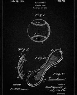 PP271-Vintage Black Vintage Baseball 1924 Patent Poster