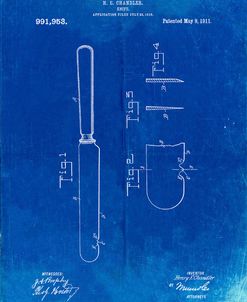 PP278-Faded Blueprint Meat Knife Poster