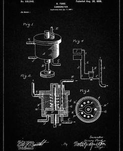 PP273-Vintage Black Ford Carburetor 1898 Patent Poster