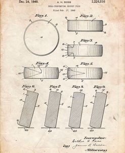 PP290-Vintage Parchment Hockey Puck Patent Poster