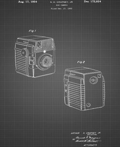 PP300-Black Grid Kodak Brownie Bullseye 1954 Patent Poster