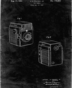 PP300-Black Grunge Kodak Brownie Bullseye 1954 Patent Poster