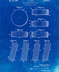 PP290-Faded Blueprint Hockey Puck Patent Poster