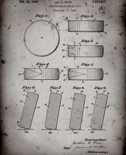 PP290-Faded Grey Hockey Puck Patent Poster