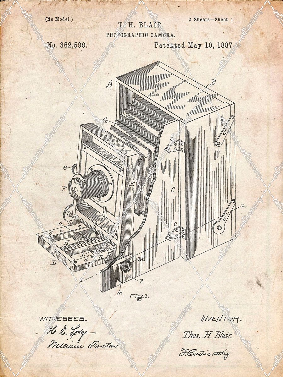PP301-Vintage Parchment Lucidograph Camera Patent Poster