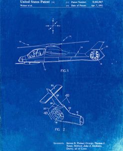 PP302-Faded Blueprint Helicopter Tail Rotor Patent Poster