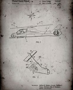 PP302-Faded Grey Helicopter Tail Rotor Patent Poster
