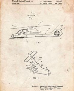 PP302-Vintage Parchment Helicopter Tail Rotor Patent Poster