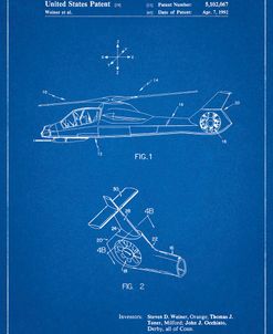 PP302-Blueprint Helicopter Tail Rotor Patent Poster