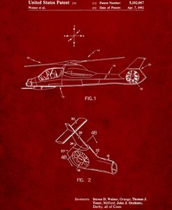 PP302-Burgundy Helicopter Tail Rotor Patent Poster