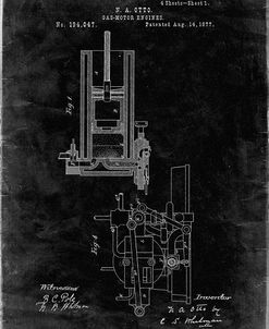 PP304-Black Grunge Combustible 4 Cycle Engine Otto 1877 Patent Poster