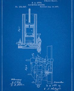 PP304-Blueprint Combustible 4 Cycle Engine Otto 1877 Patent Poster